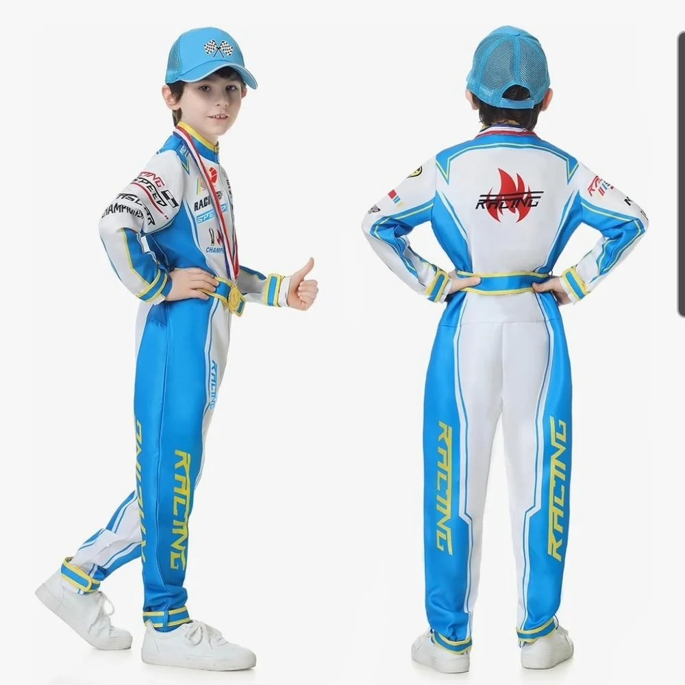 Kids Race Car Driver Jumpsuit Size Medium